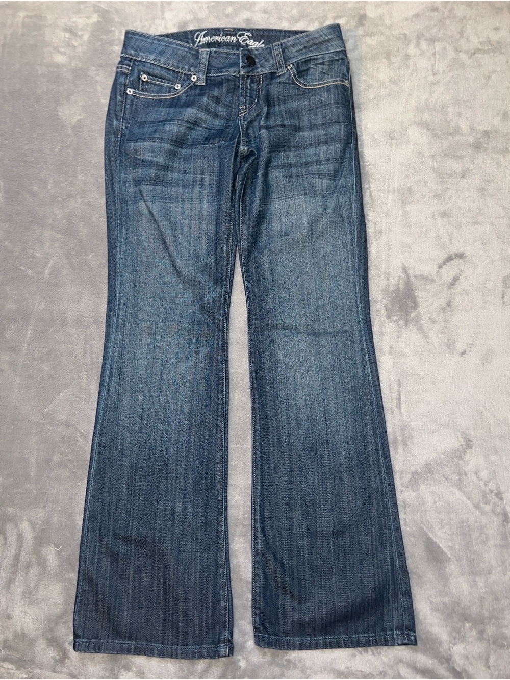 American Eagle Outfitters Women's Dark Blue Wide Leg Jeans